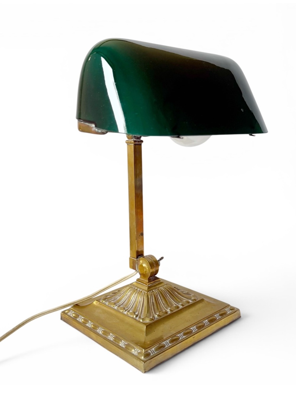 Antique Emeralite Model 8734 Emerald Green  Brass Banker Library Desk Lamp